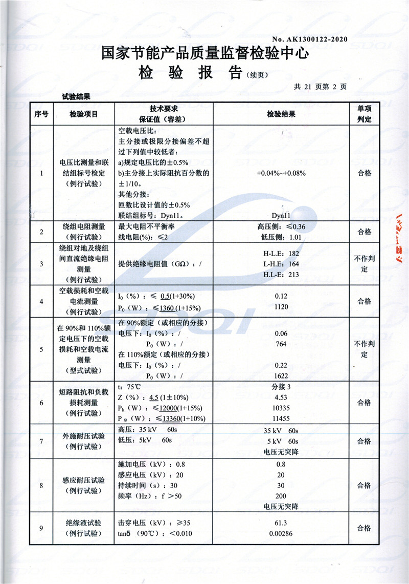 高低压试验报告-S11-1250白银白银白银油浸式变压器-2.jpg